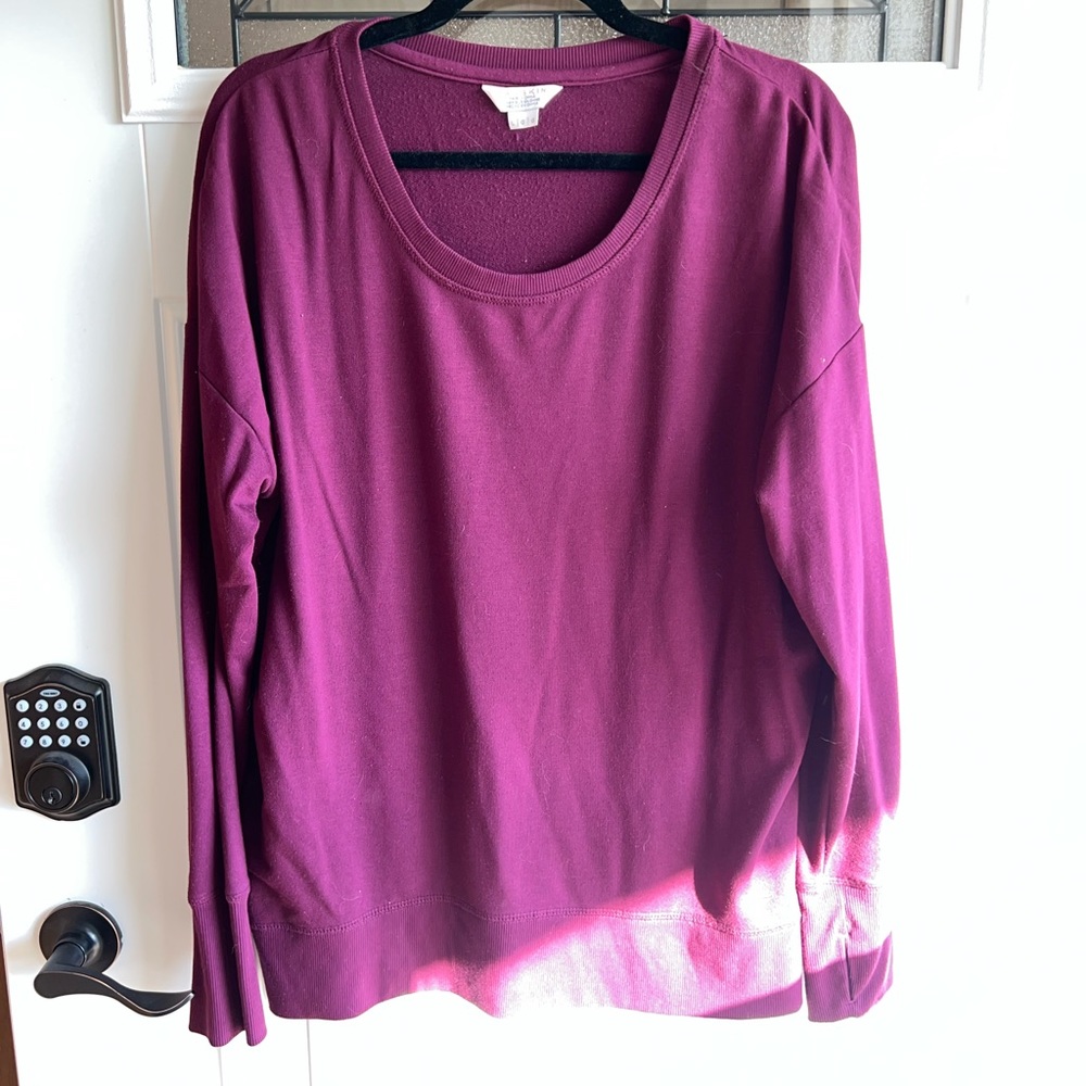 Danskin Purple Long Sleeve Top Size Large